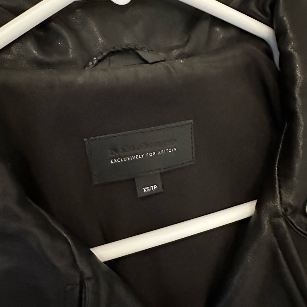 Mackage exclusively for Aritzia XS/TP Lambskin Black leather moto jacket - Picture 3 of 12